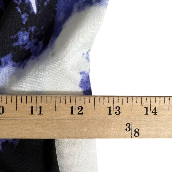 Lulus Blue & White Floral Fit & Flare‎ Babydoll Dress V-Neck Sleeveless Size S - Picture 6 of 11